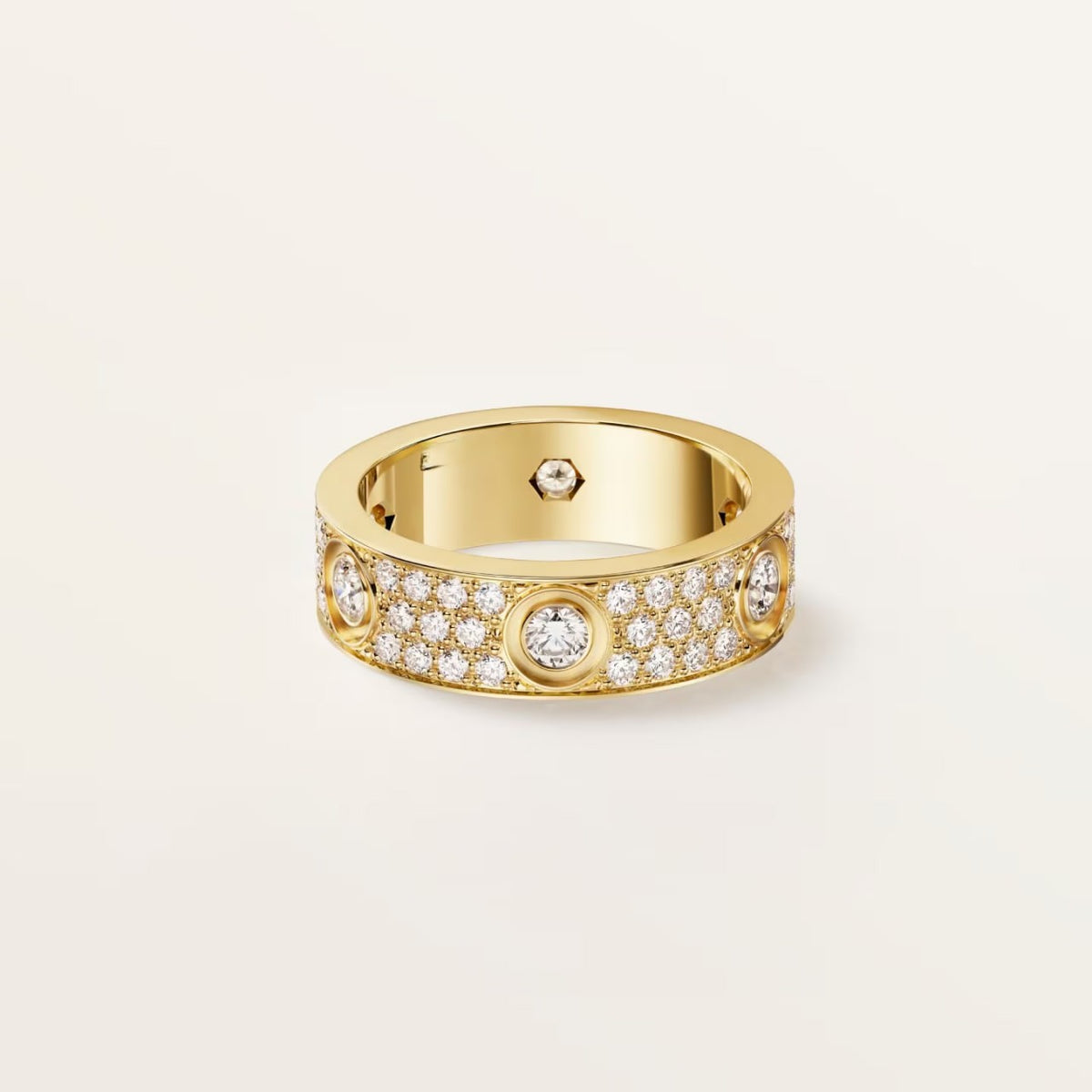 Love 6 Diamonds Paved 5.5mm Ring