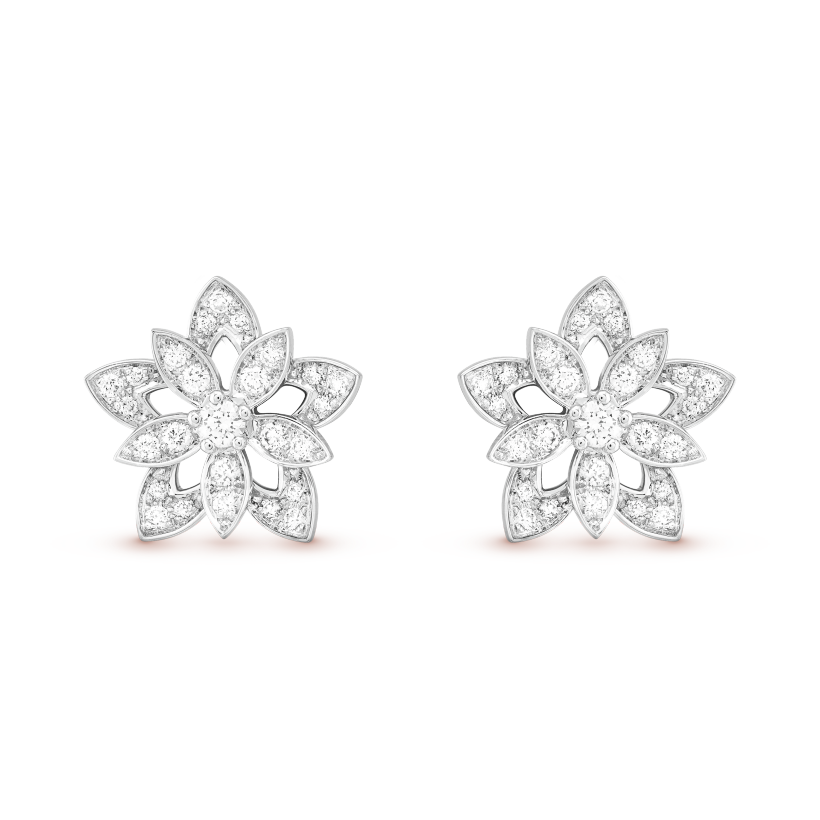 18k Lotus Openwork Earrings