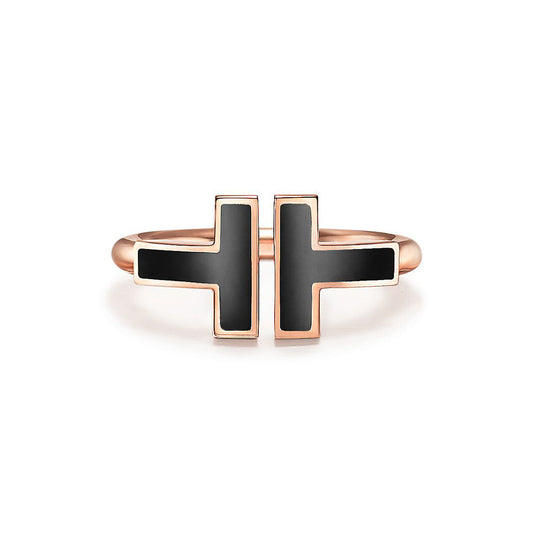 T Black Onyx Wire Ring