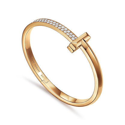 T1 Wide Diamond Hinged Bracelet