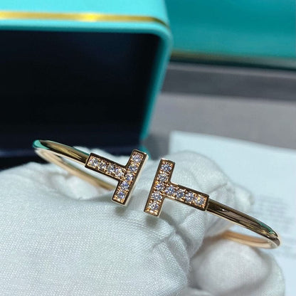 T Diamond Wire Bracelet