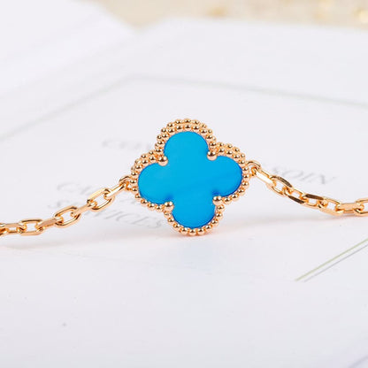 Vintage Alhambra Five Motifs Agate Clover Bracelet