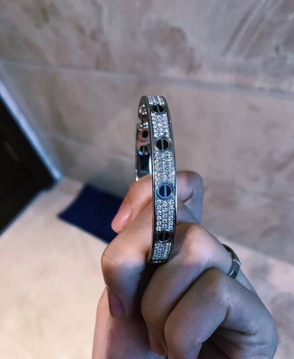 Diamond-paved Ceramic  Love Bracelet