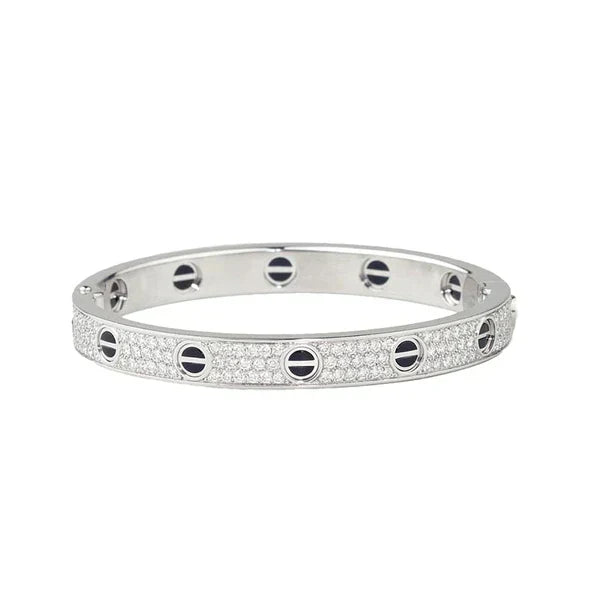 Diamond-paved Ceramic  Love Bracelet