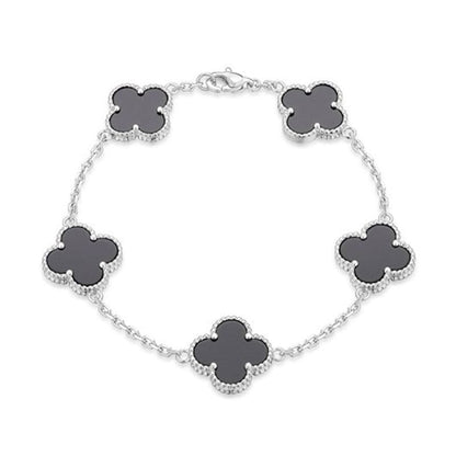 Vintage Alhambra Five Motifs Clover Onyx Bracelet