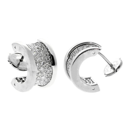 Wide Semicircle With Rhinestones Earrings