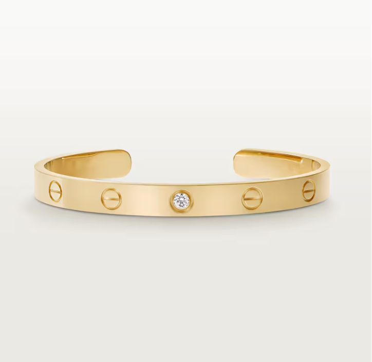 Open Cuff 1 Diamond Love Bracelet
