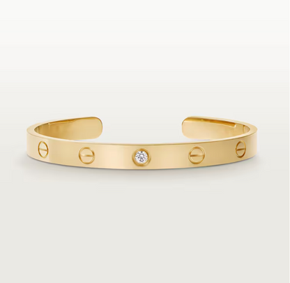 Open Cuff 1 Diamond Love Bracelet