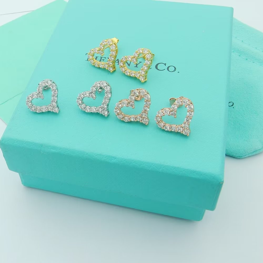 T Heart Diamonds Rose Gold Earrings