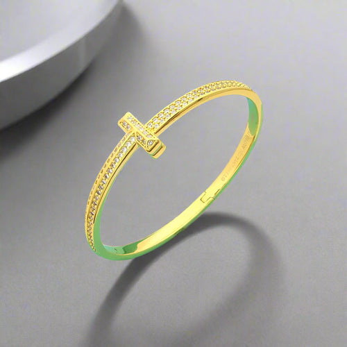 T1 Wide Diamond Bangle Bracelet