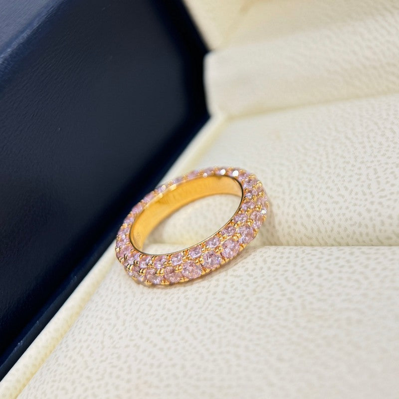 T Pink Crystal Ring