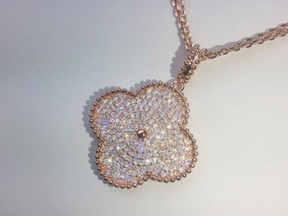 Magic Alhambra One Motifs Diamonds Clover Necklace