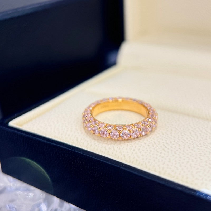 T Pink Crystal Ring