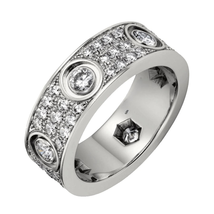 Love 6 Diamonds Paved 5.5mm Ring