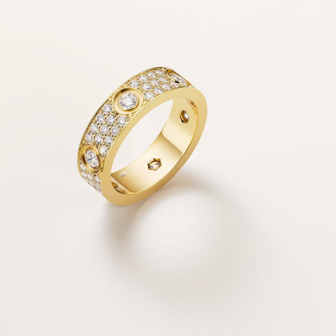Love 6 Diamonds Paved 5.5mm Ring